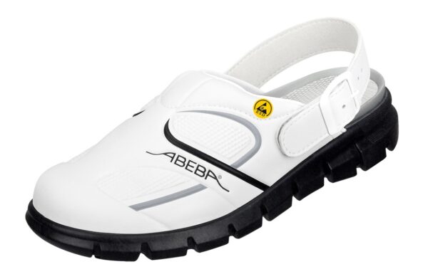 ABEBA ESD-Berufsschuh Dynamic, Clog weiß/ schwarz